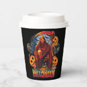 Halloween Evil Skelett, Pumpkin Pappbecher (Rückseite)