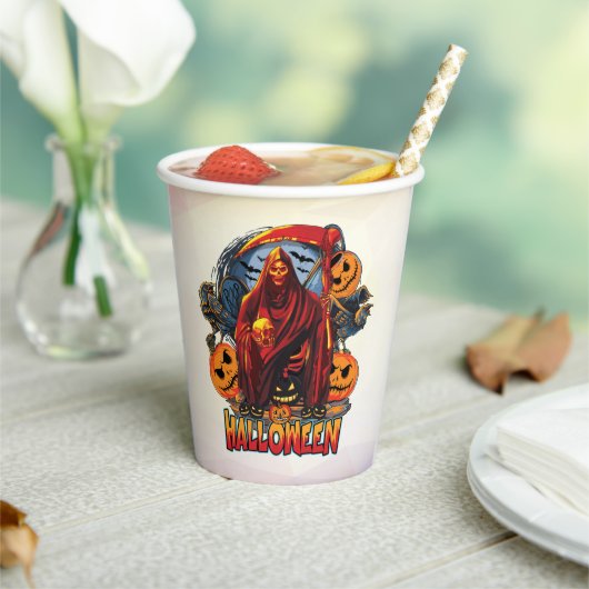 Halloween Evil Skelett, Pumpkin Pappbecher (In Situ)