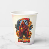 Halloween Evil Skelett, Pumpkin Pappbecher (Vorderseite)