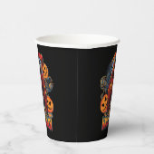 Halloween Evil Skelett, Pumpkin Pappbecher (Rechts)