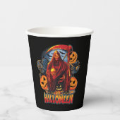 Halloween Evil Skelett, Pumpkin Pappbecher (Vorderseite)