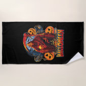 Halloween Evil Skelett, Pumpkin Strandtuch (Vorderseite)