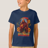Halloween Evil Skelett, Pumpkin T-Shirt (Vorderseite)