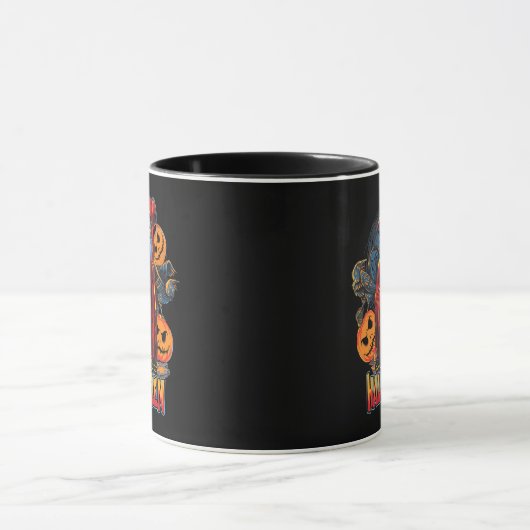 Halloween Evil Skelett, Pumpkin Tasse (Zentrum)