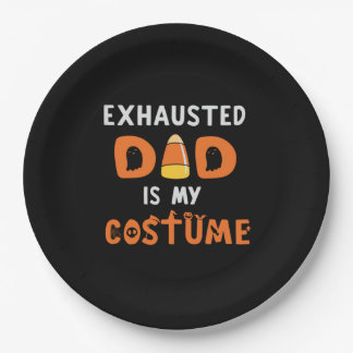 Halloween Exhausted Dad is My Costume Birthday Pappteller