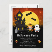 Halloween Extravagant Dress Party Hexenghost Orang Postkarte (Vorne/Hinten)