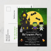 Halloween Extravagant Dress Party Monsters Green Postkarte (Vorne/Hinten)