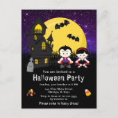 Halloween Extravagant Dress Party Vampires Lila Postkarte (Vorderseite)