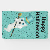 Halloween Extravagant Ghost Top-Gold-Skull-Stars Banner (Horizontal)