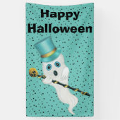 Halloween Extravagant Ghost Top-Gold-Skull-Stars Banner (Vertikal)