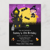 Halloween Extravagantes Kleid Birthday Hexe Lila Postkarte (Vorderseite)