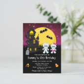 Halloween Extravagantes Kleid Geburtstagsmuschelpi Postkarte (Stehend Vorderseite)