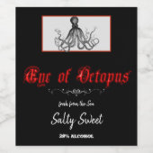 Halloween Eye of Octopus Fun Weinetikett (Einzelnes Label)