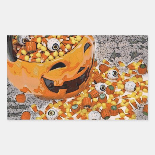 Halloween Eyeball Candy Rechteckiger Aufkleber (Vorderseite)