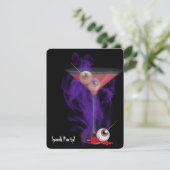 Halloween Eyeball Martini in lila Rauch laden Einladung (Stehend Vorderseite)