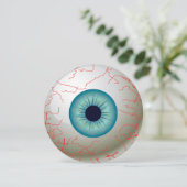 Halloween-Eyeball-Party Einladung (blau) (Stehend Vorderseite)