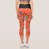 Halloween Eyeball Spooky Drip  Capri Leggings (Rückseite)