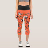 Halloween Eyeball Spooky Drip Capri Leggings (Vorderseite)
