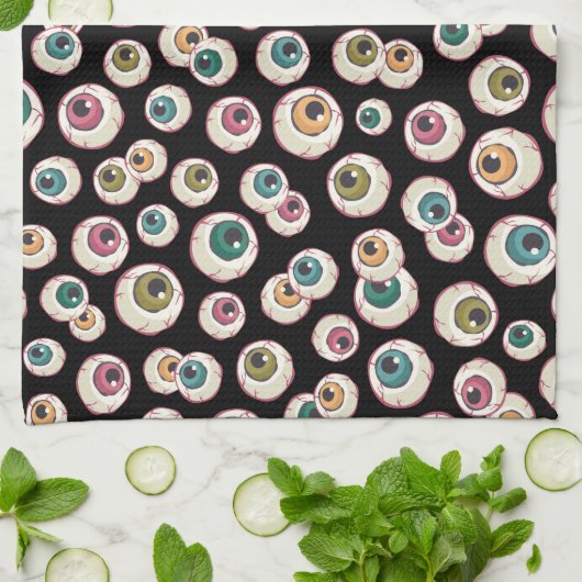 Halloween Eyeballs Geschirrtuch (Gefaltet)