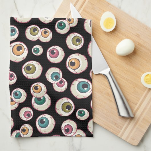 Halloween Eyeballs Geschirrtuch (Viertel Falte)