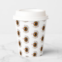 Halloween Eyeballs Paper Cups Größe: 8oz