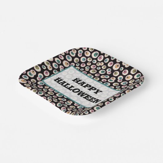 Halloween Eyeballs Pappteller (Gewinkelt)