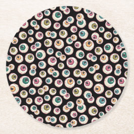 Halloween Eyeballs Runder Pappuntersetzer