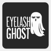 Halloween Eyelash Ghost Quadratischer Aufkleber (Vorderseite)