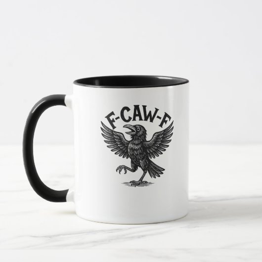 Halloween F-Caw-F Bird Crow Women Men Minimal Clea Tasse (Links)