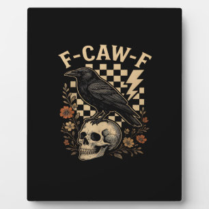 Halloween F-Caw-F Rabe Vogel F-Caw-F Krähe Kariert Fotoplatte