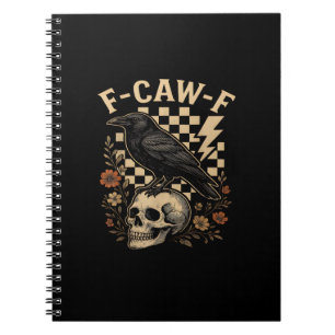 Halloween F-Caw-F Rabe Vogel F-Caw-F Krähe Kariert Notizblock