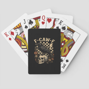 Halloween F-Caw-F Rabe Vogel F-Caw-F Krähe Kariert Spielkarten