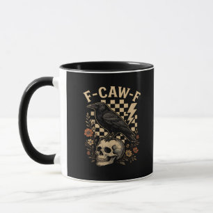 Halloween F-Caw-F Rabe Vogel F-Caw-F Krähe Kariert Tasse