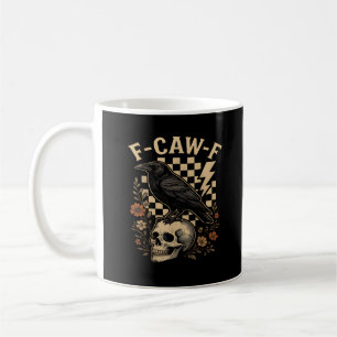 Halloween F Caw F Rabe Vogel Kariert Vintage-Stil Kaffeetasse