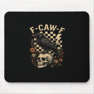 Halloween F Caw F Rabe Vogel Kariert Vintage-Stil Mousepad