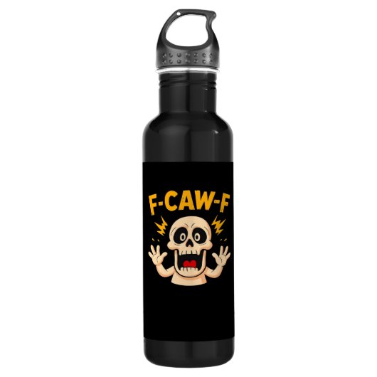 Halloween F-Caw-F Skull Edelstahlflasche (Vorderseite)