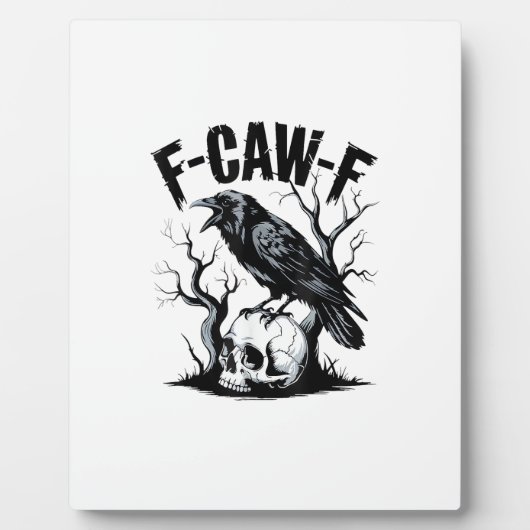 Halloween F-Caw-F Vogel Krähe Frauen Männer Retro Fotoplatte (Vorderseite)