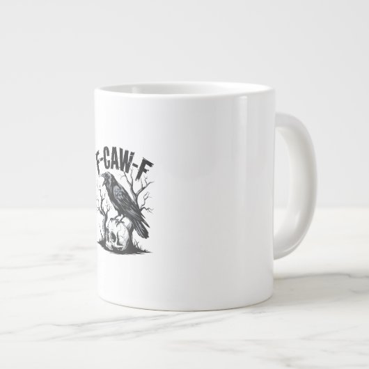 Halloween F-Caw-F Vogel Krähe Frauen Männer Retro Jumbo-Tasse (Vorderseite Rechts)