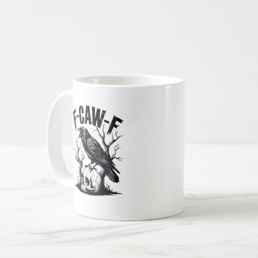 Halloween F-Caw-F Vogel Krähe Frauen Männer Retro  Kaffeetasse (Vorderseite Links)