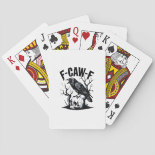 Halloween F-Caw-F Vogel Krähe Frauen Männer Retro Spielkarten
