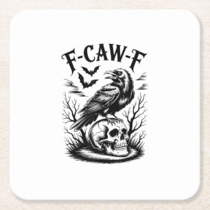 Halloween F-Caw-F Vogel Krähe Frauen Männer Trendy Rechteckiger Pappuntersetzer