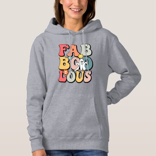 Halloween Faboolous Ghost Retro Groovy Funny Hoodie (Vorderseite)