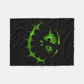 Halloween Face 5 - Green (d010-0466a) Fleecedecke (Vorderseite (Horizontal))