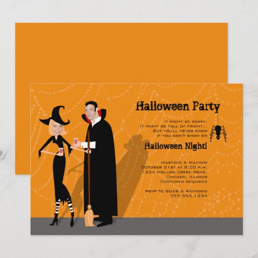 Halloween "Face in Hole" Einladung (Vorne/Hinten)