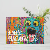 Halloween-Face of Feeling-Karte Einladung (Stehend Vorderseite)
