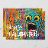 Halloween-Face of Feeling-Karte Einladung (Vorne/Hinten)