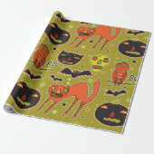 Halloween Faceoff Wrapping Paper Geschenkpapier (Ungerollt)