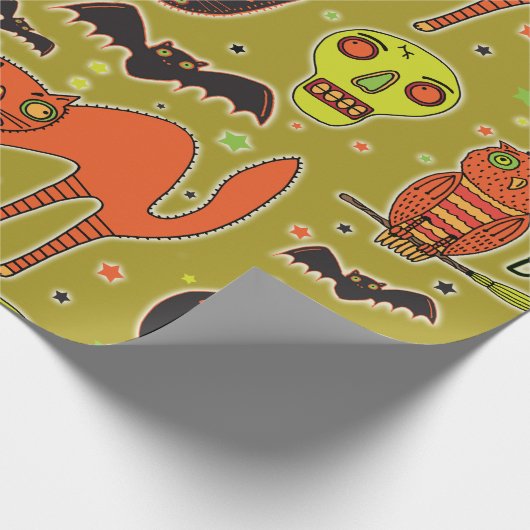 Halloween Faceoff Wrapping Paper Geschenkpapier (Ecke)