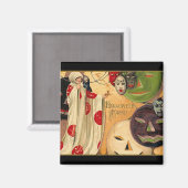 Halloween Faces - Art Déco Magnet (Vorderseite/Rückseite)