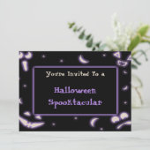 Halloween Faces Einladung (Stehend Vorderseite)